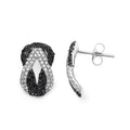 1.05 Carat Genuine Black Diamond & White Diamond .925 Sterling Silver Earrings by Bids.com