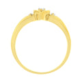 10KT Yellow Gold 1/20 cttw Diamond Triple Heart Diamond Ring (K-L, I1-I2) - Size 7 by Bids.com