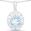 14.02 Carat Genuine Blue Topaz and White Topaz .925 Sterling Silver 3 Piece Jewelry Set (Ring, Earrings, and Pendant w/ Chain) by Bids.com