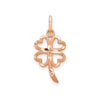 10K Rose Gold Four Leaf Clover Charm Pendant