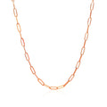14K Rose Gold Delicate Paperclip Chain (2.1mm) by Bids.com