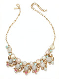 Inc Gold-Tone Stone and Glass Multi-Cluster Statement Necklace by Vanessa Jane