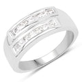 0.70 Carat Genuine White Sapphire .925 Sterling Silver Ring by Bids.com