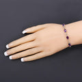 Oval Purple Amethyst Prong Two-Tone Gold Plated Silver Infinity Bolo Adjustable Bracelet by Fine Color Jewels