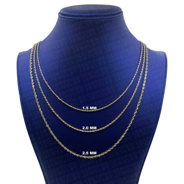 14K Yellow Gold Rope Diamond Cut Chain Necklace by DailySale