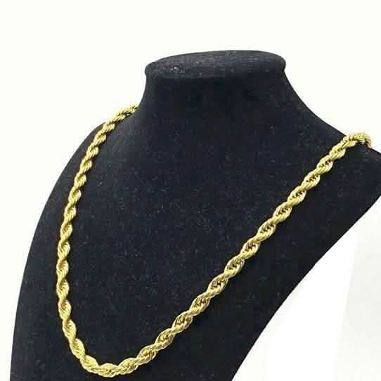 18K Solid Gold 4mm Rope Chain by DailySale