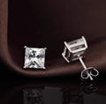 4MM Sterling Silver Princess Cut Crystal Studs by DailySale