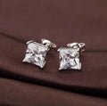 4MM Sterling Silver Princess Cut Crystal Studs by DailySale