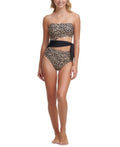 DKNY Suntan Printed Cut-Out Bandeau One-Piece Swimsuit, Us 14 by Vanessa Jane