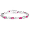 5.00 Ct Marquise Pink Ruby Prong 10K Gold X-Link Crossover Tennis Bracelet