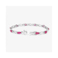 5.00 Ct Marquise Pink Ruby Prong 10K Gold X-Link Crossover Tennis Bracelet by Fine Color Jewels