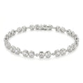 5.4 Ct Round White Zircon Bezel Silver Infinity Link Bracelet by Fine Color Jewels