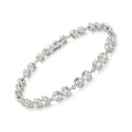 5.4 Ct Round White Zircon Bezel Silver Infinity Link Bracelet by Fine Color Jewels