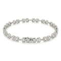 5.4 Ct Round White Zircon Bezel Silver Infinity Link Bracelet by Fine Color Jewels