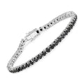 5.40 Ct Round Black Diamond Prong Sterling Silver Inline Tennis Bracelet by Fine Color Jewels