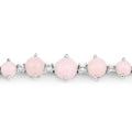 5.50 Ct Oval Pink Opal Prong Silver Bolo Adjustable Bracelet by Fine Color Jewels