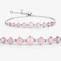 5.50 Ct Oval Pink Opal Prong Silver Bolo Adjustable Bracelet by Fine Color Jewels