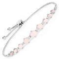 5.50 Ct Oval Pink Opal Prong Silver Bolo Adjustable Bracelet by Fine Color Jewels