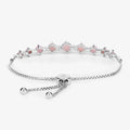5.50 Ct Oval Pink Opal Prong Silver Bolo Adjustable Bracelet by Fine Color Jewels