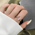 5.92 Ct Oval Pink Amethyst Prong Silver Halo Bold Ring by Fine Color Jewels
