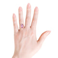 5.92 Ct Oval Pink Amethyst Prong Silver Halo Bold Ring by Fine Color Jewels