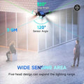 5 Heads Solar 300 LED Light Outdoor Motion Sensor Waterproof Wide-angle Illumination Wall Lamp by DailySale