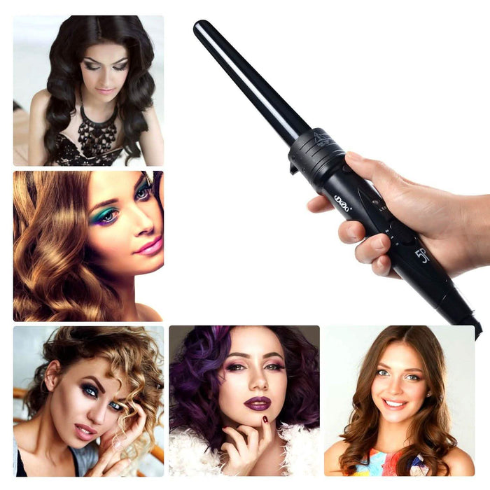 5-in-1 Curling Iron Wand Set Hair Curler Set With 5 Interchangeable Barrels Roller by DailySale