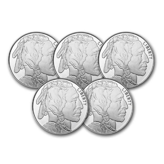 5-Pack: 1 Oz Silver Round - Buffalo by DailySale
