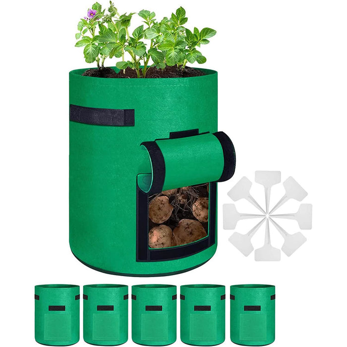 5-Pack: 7 Gallon Potato Grow Bags with Flap Window by DailySale
