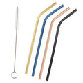 5-Pack: Colored Platinum Stainless Steel Straws With Brush by DailySale