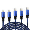 5-Pack: Heavy Duty Braided iPhone Lightning USB Cable Charger Cords