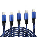 5-Pack: Heavy Duty Braided iPhone Lightning USB Cable Charger Cords by DailySale