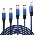 5-Pack: Heavy Duty Braided iPhone Lightning USB Cable Charger Cords by DailySale