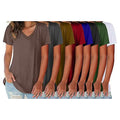 5-Pack: Ladies Ultra Soft Cotton Blend Basic V-Neck Short Sleeve Shirts by DailySale