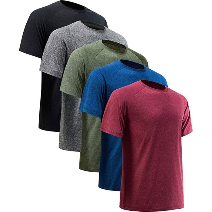 5-Pack: Men's Active Athletic Dry-Fit Performance Tees by DailySale