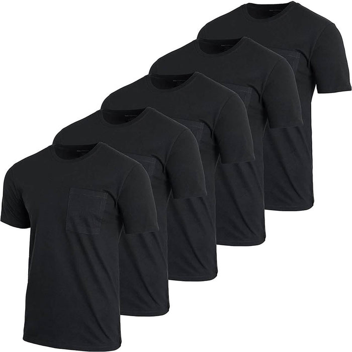 5-Pack: Men's Cotton Crew Neck Pocket T-Shirts by DailySale