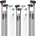 5-Pack: Microphone Wired Earbuds Isolating In-Ear Headphones by DailySale
