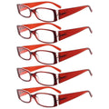 5 Pack Rectangle Stylish Reading Glasses R040-A by Pasteur Pharmacy