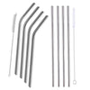 5-Pack: Stainless Steel Bend Or Straight Drinking Straws