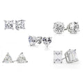 5-Pack: Swarovski Crystal Sterling Silver Stud Earrings For Women by DailySale
