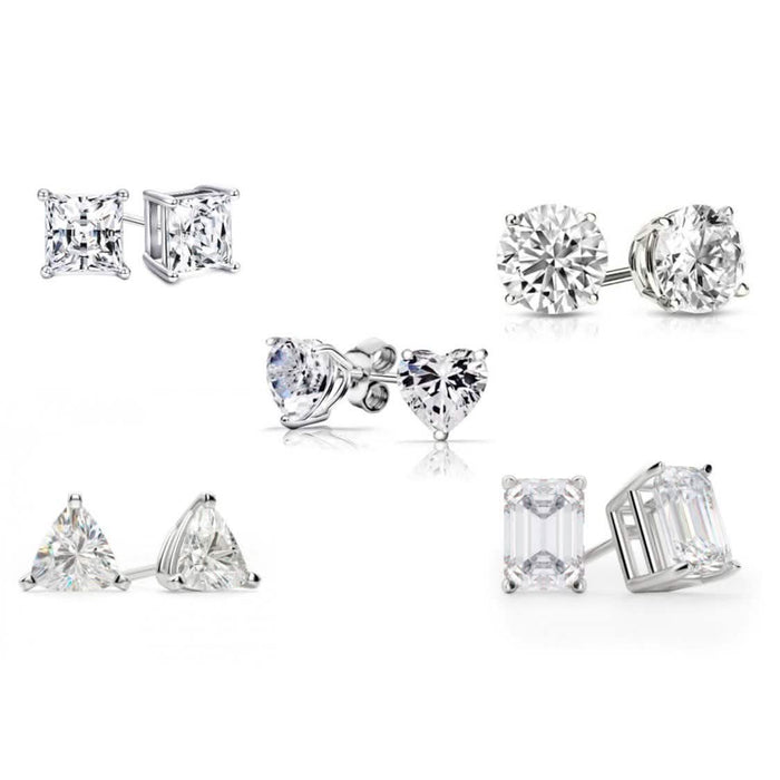 5-Pack: Swarovski Crystal Sterling Silver Stud Earrings For Women by DailySale