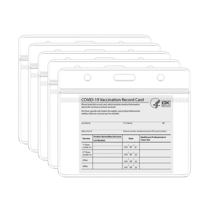 5-Pack: Waterproof Clear Sleeve CDC Vaccination Card Immunization Record Holder by DailySale