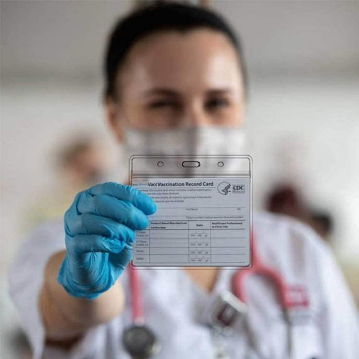 5-Pack: Waterproof Clear Sleeve CDC Vaccination Card Immunization Record Holder by DailySale