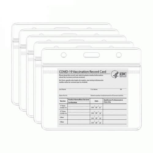 5-Pack: Waterproof Clear Sleeve CDC Vaccination Card Immunization Record Holder by DailySale