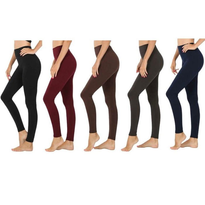 5-Pack: Women's Assorted Premium Fleece-Lined Leggings by DailySale
