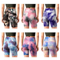 5-Pack: Women's High Waisted Tie Dye Athletic Biker Shorts by DailySale