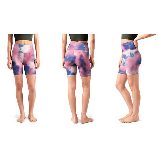 5-Pack: Women's High Waisted Tie Dye Athletic Biker Shorts by DailySale
