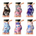5-Pack: Women's High Waisted Tie Dye Athletic Biker Shorts by DailySale