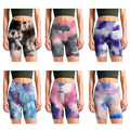 5-Pack: Women's High Waisted Tie Dye Athletic Biker Shorts by DailySale
