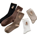 5-Pairs: Bear Embroidery Low Cut Ankle Socks by DailySale